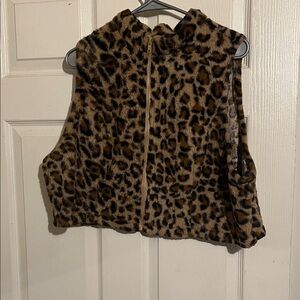 SHEIN Animal Print Faux Fur Vest